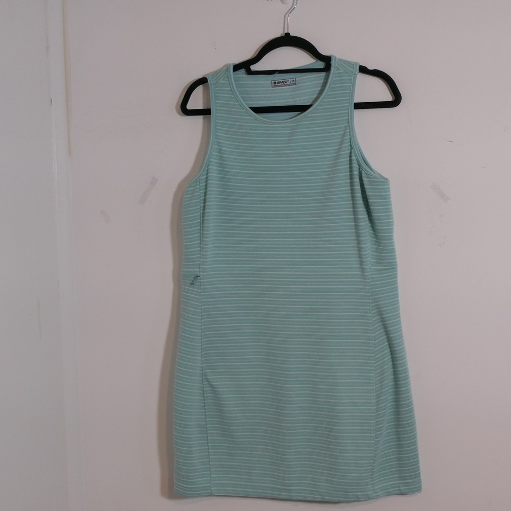 Hi-Tec Womens Sleeveless Athletic Dress M Mint Green Striped Gorpcore Athleisure